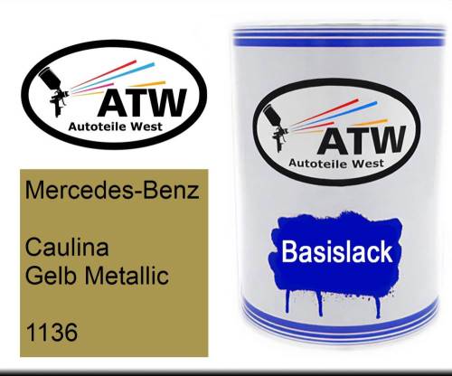 Mercedes-Benz, Caulina Gelb Metallic, 1136: 500ml Lackdose, von ATW Autoteile West.